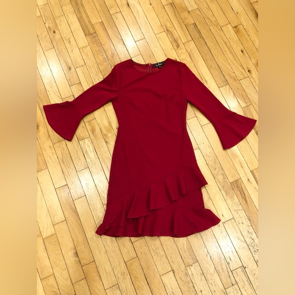 ✨Host Pick✨LULUS Sensational Statement Red Ruffled Bodycon Dress. Small - Picture 5 of 12